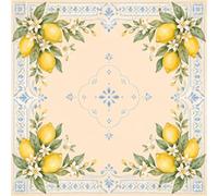 Lukery Tapis de Jeu Mahjong, Citron Jaune (Beige,600x600mm) | Tapis Jeu de Carte Antidérapant Carrée Grand Réduction du Bruit pour Mahjong Dominos Cartes Poker Société, Décoration