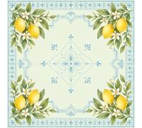Lukery Tapis de Jeu Mahjong, Citron Jaune (Citron,800x800mm) | Tapis Jeu de Carte Antidérapant Carrée Grand Réduction du Bruit pour Mahjong Dominos Cartes Poker Société, Décoration