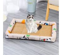 Lukery Tapis de Refroidissement pour Animaux de Compagnie, Confortable Respirant Tapis Rafraichissant pour Chien Chat Durable Pet Mat pour Rester au Frais Cet Été (90x70cm,Panda Beige)