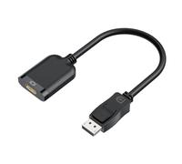 LUKFOCAB Câble adaptateur Displayport vers HDMI actif, convertisseur unidirectionnel 4K DP 1.4 vers HDMI 2.0, mâle vers femelle, noir, compatible avec HP AMD NVIDIA Lenovo Dell Desktop TV et plus