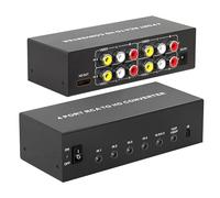 LUKFOCAB Convertisseur AV vers HDMI 4 ports 1080p, convient pour RCA/Composite/CVBS vers HDMI, prend en charge le commutateur 16:9/4:3, compatible avec Wii N64 PS1 PS2 PS3 VHS VCR lecteurs DVD, etc.