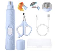 LUKHMELF Broyeur à ongles pour oiseaux, lime à ongles silencieuse avec lampe LED, convient pour perruches, conures, perruches, mynas à crête, inséparables, pinsons.