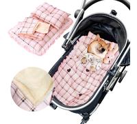 Lukhmelf Tapis de Poussette pour Animal Domestique - Dessous antidérapant, Amovible et Lavable - Ensemble Coussin et Oreiller pour Poussette pour Chien (Rose)