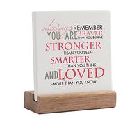 Lukiejac Citations inspirantes - Décoration de bureau - Cadeau pour femme - Cadeau d'encouragement - Plaque positive avec support en bois pour collègue de travail - Panneau de motivation pour