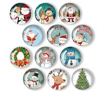 Lukinuo Lot de 12 aimants de réfrigérateur de Noël - Autocollants magnétiques pour réfrigérateur - Vacances - Festival saisonnier - Aimants pour réfrigérateur - Pour tableau blanc, bureau, voiture,