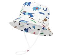 Lukis Chapeau Bob Enfant Bébé Anti-UV Chapeau de Soleil Imprimé Animaux en Coton Pliable Mixte pour Été Printemps Plage Pêche Voyage