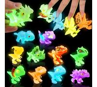 LUKIUP 10 Pièces Lumineux Dinosaure Jouet, Nouveau Populaire Dinosaure Jouet Phosphorescence, Mini Figurines, Jouets Dinosaures à Mordre Les Doigt, Cadeau de Jeu pour Garçons et Filles