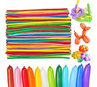 LUKIUP 100 Pcs Ballons de Modélisation, Ballons Magiques, Multicolores Long Ballons, DIY Magiques Latex Ballons Sculpter, pour Anniversaires, Party, Cérémonie de Mariage, Fête