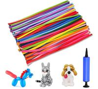 LUKIUP® 100 Pcs Ballons de Modélisation Multicolores Long, DIY Magiques Latex pour Anniversaires, Party, Cérémonie de Mariage, Fête (avec Grande Pompe)