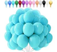 LUKIUP 100 Pièces Ballons en Latex, 10 inch Bleu Tiffany Ballons, Ballon de Baudruche pour Fête, Mariage, Anniversaire, Baby Shower, Halloween, Karneval Fête Décor