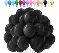 LUKIUP 100 Pièces Ballons en Latex, 10 inch Noir Ballons, Ballon de Baudruche pour Fête, Mariage, Anniversaire, Baby Shower, Halloween, Karneval Fête Décor