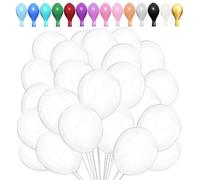 LUKIUP 100 Pièces Ballons en Latex, 10 inch Transparent Ballons, Ballon de Baudruche pour Fête, Mariage, Anniversaire, Baby Shower, Halloween, Karneval Fête Décor