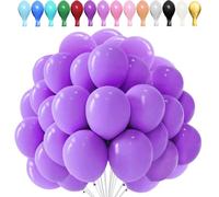 LUKIUP 100 Pièces Ballons en Latex, 10 inch Violet clair Ballons, Ballon de Baudruche pour Fête, Mariage, Anniversaire, Baby Shower, Halloween, Karneval Fête Décor