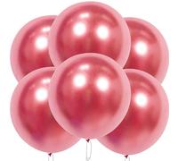 LUKIUP Ballons Métalliques, 6 Pièces Ballon Rouge Métallique, Ballons 18 Pouces, 45 CM Grand Ballon Rouge, ballons géants pour Mariages, Anniversaires, Noël