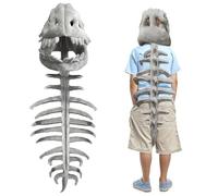 LUKIUP Deguisement Dinosaure, Dinosaur Skeleton Plush Costumes, Realistic Dinosaur Skeleton Costume,Halloween Cosplay Lightweight Dinosaur Fossil Jumpsuit,for Fancy Dress Parties(Bruitage)