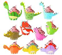 LUKIUP Lot de 20 caissettes à muffins dinosaures - Décoration de cupcake - Pour fête d'enfants, garçons et filles - Décoration d'anniversaire