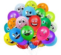 LUKIUP Lot de 50/100/200 Ballons en Latex Colorés de 12 pouces - Émotion Série Ballons Drôles, Jolis ballons drôles - Différents motifs - Pour décoration d'anniversaire - Garçons filles et bébés(200)
