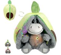 LUKIUP Mini Lumineuse Musicale Anxiete Doudou Peluche avec Battement de Coeur, Peluche Qui Respire, Cadeau d'anniversaire (Rose)