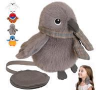 LUKIUP Peluche Magnétique d'Épaule - Compagnon Doux et Ludique pour Enfants et Adultes | Accessoire Créatif pour Cosplay, Mode Quotidienne et Collection(Gris)