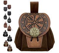 LUKIUP Sacoche Ceinture Médiévale en Simili Cuir Embossé, Ensemble de Sacoches Ceinturer Renaissance en Simili Cuir, Petites Sacoches de Ceinture pour Cosplay, Halloween et Événements Médiévaux (B)