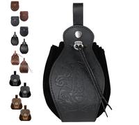 LUKIUP Sacoche Ceinture Médiévale en Simili Cuir Embossé, Ensemble de Sacoches Ceinturer Renaissance en Simili Cuir, Petites Sacoches de Ceinture pour Cosplay, Halloween et Événements Médiévaux (E)