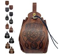 LUKIUP Sacoche Ceinture Médiévale en Simili Cuir Embossé, Ensemble de Sacoches Ceinturer Renaissance en Simili Cuir, Petites Sacoches de Ceinture pour Cosplay, Halloween et Événements Médiévaux (G)