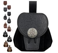 LUKIUP Sacoche Ceinture Médiévale en Simili Cuir Embossé, Ensemble de Sacoches Ceinturer Renaissance en Simili Cuir, Petites Sacoches de Ceinture pour Cosplay, Halloween et Événements Médiévaux (A)