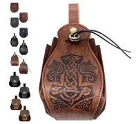 LUKIUP Sacoche Ceinture Médiévale en Simili Cuir Embossé, Ensemble de Sacoches Ceinturer Renaissance en Simili Cuir, Petites Sacoches de Ceinture pour Cosplay, Halloween et Événements Médiévaux (H)