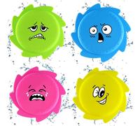 LUKIUP Set di Frisbee Acquatico, 2/3/4 Pezzi, 14,5 cm, in Silicone, Ultra Morbido, Colori Vivaci, per Piscina, Spiaggia e Divertimento Estivo (Blu, Rosa, Verde, Giallo)
