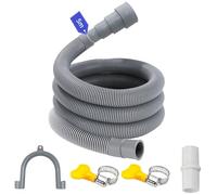 LUKIUP Tuyau Vidange Machine a Laver, 1/1,5/2/2,5/3/4/5/6M Rallonge de Tuyau de Vidange, Tuyau de Vidange Universel, avec Support Forme U et 2*Colliers de Serrage, pour Lave Vaisselle (5M)