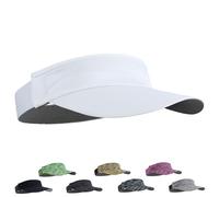 LUKIUP Visière Sport sans Toit, Bandeau Absorbant Séchage Rapide, Ultraléger pour Tennis/Golf/Running, Casquette à Visière Unisexe avec Protection Solaire(Blanc)