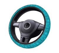 Lukiyys Western Country Housse de volant de voiture universelle en néoprène avec motif floral turquoise 38,1 cm Noir