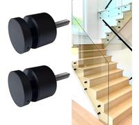 LukLoy - Entretoise en verre robuste de qualité marine SS316 pour balcon, escalier, balustrade, garde-corps en verre par LukLoy, noir mat (acier inoxydable 316, noir mat, 2)