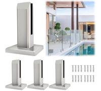 LukLoy Lot de 4 embouts carrés en acier inoxydable 304 pour piscine, clôture, escaliers, balustrade, balustrade, balcon, sol en verre (4 brosses de 960 g)