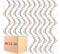 Lukmaa Lot de 50 tambourins de mariage en vrac de 10,2 cm pour adultes - Cadeau de percussion à main en bois et métal - Instrument éducatif musical pour église, fête de mariage