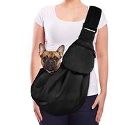 Lukovee Écharpe de Transport Mains Libres pour Animal Domestique, Sac fourre-Tout à bandoulière rembourrée réglable, en Coton Respirant, Poche Avant, Ceinture de sécurité de Transport pour Petit