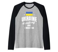 L'Ukraine Appelle et Je Dois partir en Voyage ukrainien en Disant Manche Raglan