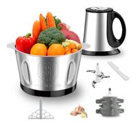 LUKVCIY Hachoir Électrique 600W, bol en acier inoxydable 2L 3 vitesse processeur alimentaire pour la viande, les légumes, l'ail, la noix