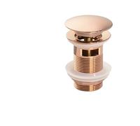 LUKYWANG Bonde De Lavabo Bonde de lavabo à Poussoir avec Bouchon escamotable en Or brossé, Noir Mat, Blanc, Or Rose, Or et Chrome. Accessoires for lavabo Bouchon De Bassin Pop-Up(Rose Gold with Hole)