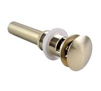 LUKYWANG Bonde De Lavabo Bonde de lavabo en Laiton avec Bouchon de vidange en Laiton doré, bonde de lavabo de Salle de Bain avec et sans trop-Plein Bouchon De Bassin Pop-Up(Brushed Gold A)