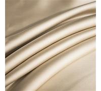 LUKYWANG Linge De Lit en Soie De Glace Drap Plat en Soie de mûrier Naturel, Drap de lit de Couleur Unie, Drap de lit King Size, Drap Textile for la Maison Drap Housse Satin(Shallow Khaki,250x270cm)