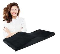 LUKYWANG Matelas en Mousse à mémoire de Forme pour Salon de Beauté, Matelas Incurvé pour Cils, Noir, 180x60x18/13cm, Velours, Lavable, Confort
