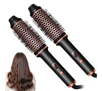 lUl Beauty Thermal Brush, 3-in-1 Negative Ion Thermal Brush, Adjustable Heat for Frizz-Free Waves, Wwo PTC Heaters Thermal Brush (Black*2)