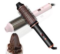 lUl Beauty Thermal Brush, 3-in-1 Negative Ion Thermal Brush, Adjustable Heat for Frizz-Free Waves, Wwo PTC Heaters Thermal Brush (Pink+Black)