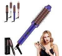 lUl Beauty Thermal Brush, IUI Beauty 3-in-1 Negative Ion Thermal Brush WITH Two Heaters Thermals, Adjustable Heat Up to 410°F, for Frizz-Free Waves (PURPEL)
