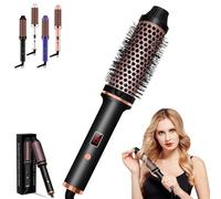 lUl Beauty Thermal Brush, IUI Beauty 3-in-1 Negative Ion Thermal Brush WITH Two Heaters Thermals, Adjustable Heat Up to 410°F, for Frizz-Free Waves (BLACK)