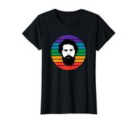 Lula Brésil Arc-en-Ciel Coucher de Soleil Rétro Vintage T-Shirt Graphique avec Valeur, Femme, Noir, L