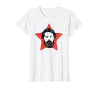 Lula Brésil Rétro Art Étoile Rouge T-Shirt Graphique avec Valeur, Femme, Blanc, M