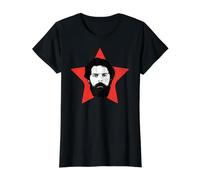 Lula Brésil Rétro Art Étoile Rouge T-Shirt Graphique avec Valeur, Femme, Noir, L