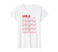 Lula du Brésil Art de Typographie de Style rétro T-Shirt Graphique avec Valeur, Femme, Blanc, S